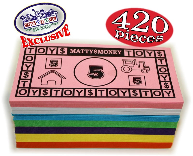 Matty's Toy Stop Matty's Money 420 Piece Replacement Play Money Set (60 Pieces Each of $1's, $5's, $10's, $20's, $50's, $100's & $500's) $41,160 in Game Money - Image 3